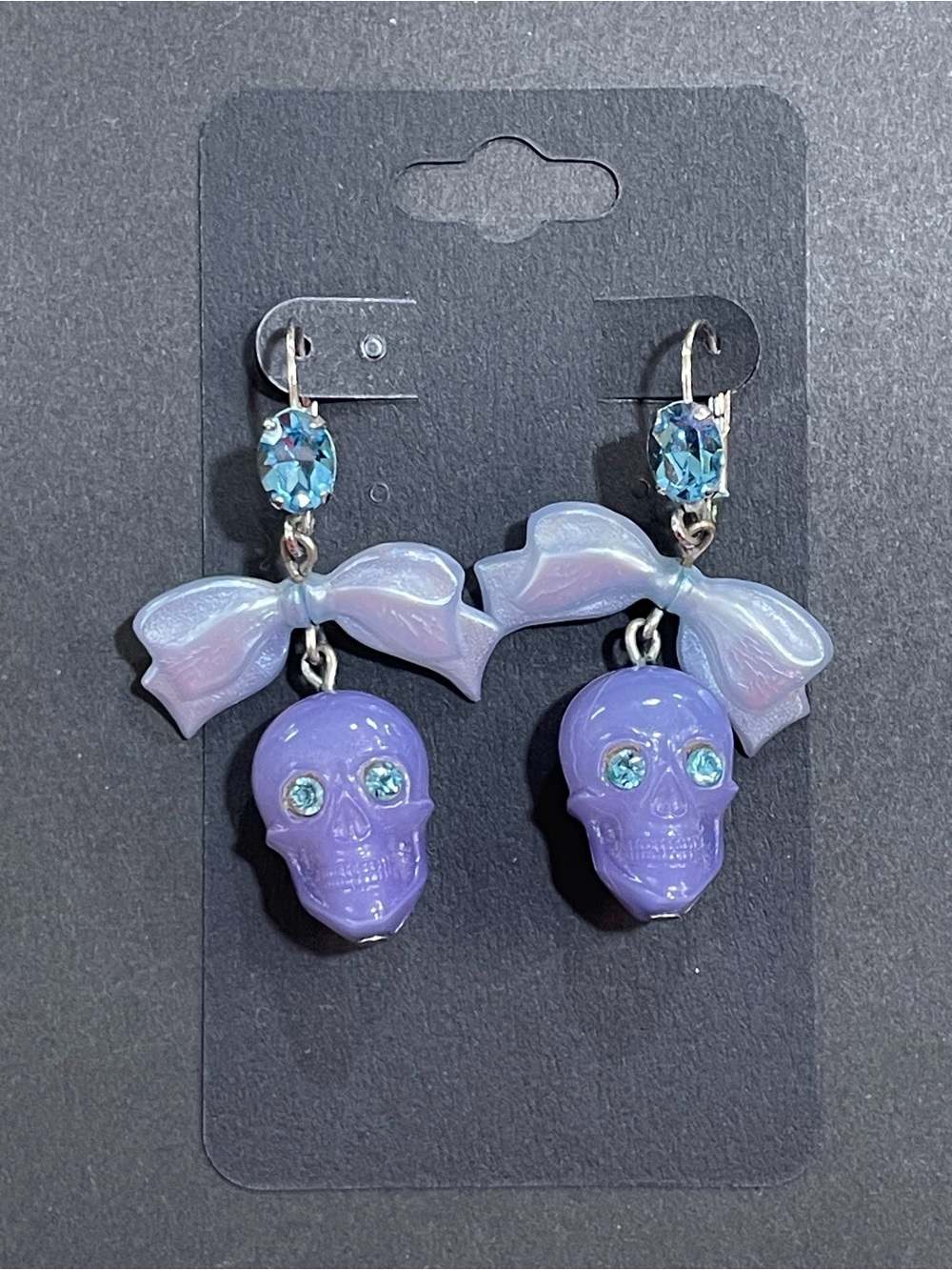 Tarina Tarantino two sided Skull Bow drop earrings